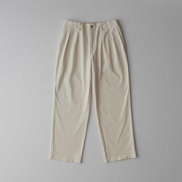 CURLY(꡼)/DENIM 2TUCK EZ WIDE SLACKS -ECRU-