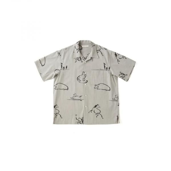 OLD JOE(ɥ硼)/ORIGINAL PRINTED OPEN COLLAR SHIRTS (Animal Drawing) Short-sleeve 