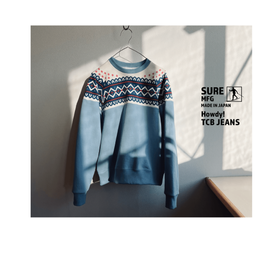 Howdy!TCB Sure's Snow pattern sweat shirt Howdy!TCB Sure's Snow pattern sweat shirt