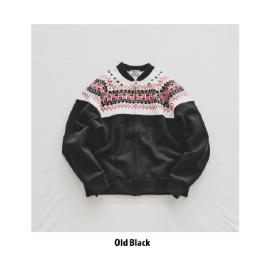 SURE'S 50's Snow pattern Full Zip Sweatshirt