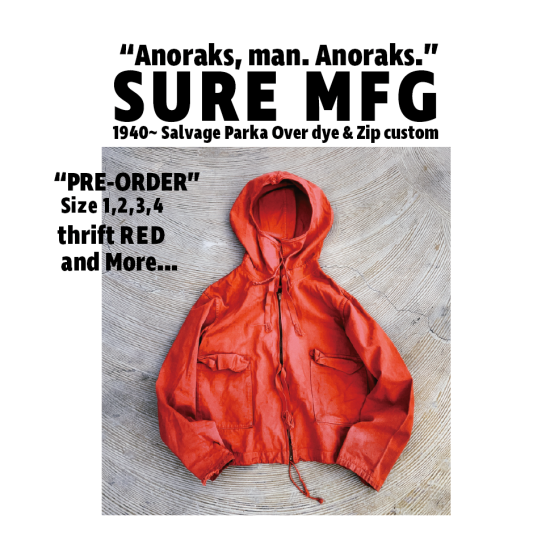 SURE'S SALVAGE PARKA ZIP CUSTOM(予約ページ) SURE'S SALVAGE PARKA ZIP CUSTOM(予約ページ)