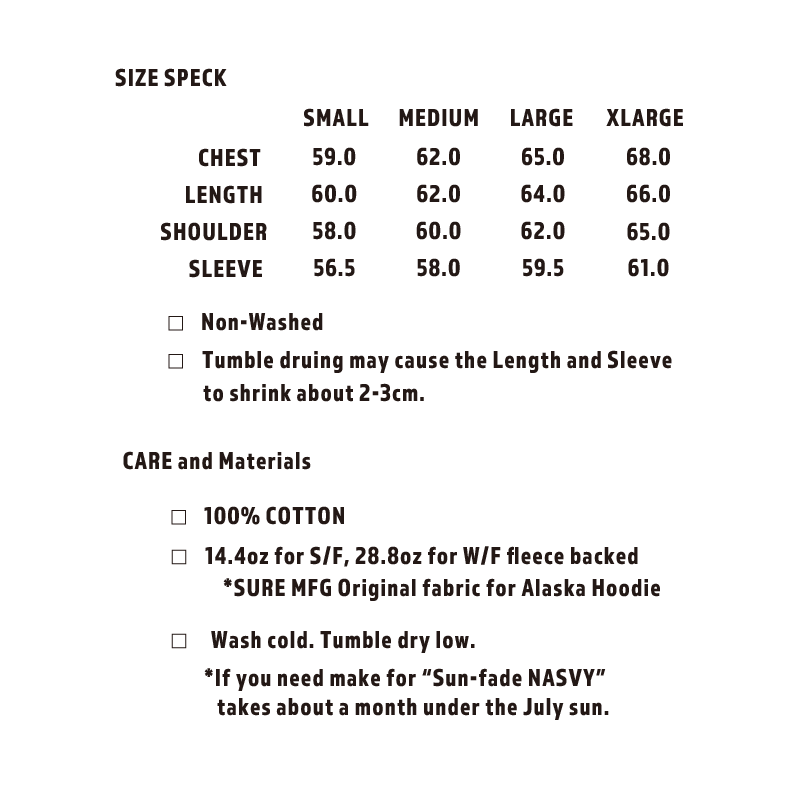 SURE MFG : ALASKA HOODIE SURE MFG : ALASKA HOODIE