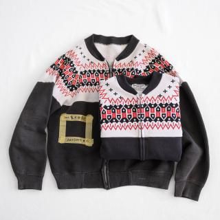 50's Snow pattern Full Zip Sweatshirt