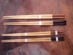 竹　研ぎ出し丸箸　赤小