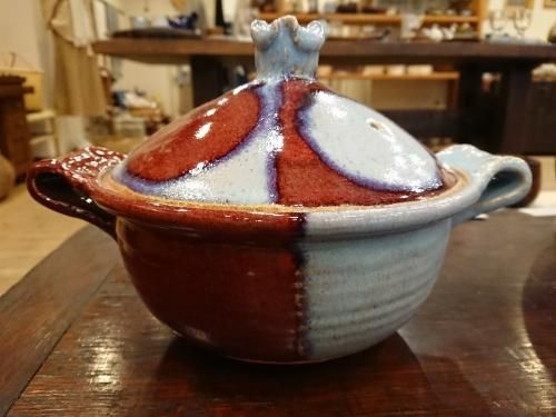 稲葉直人 わら灰掛け分け土鍋 1人用 - 工芸ギャラリー楽風