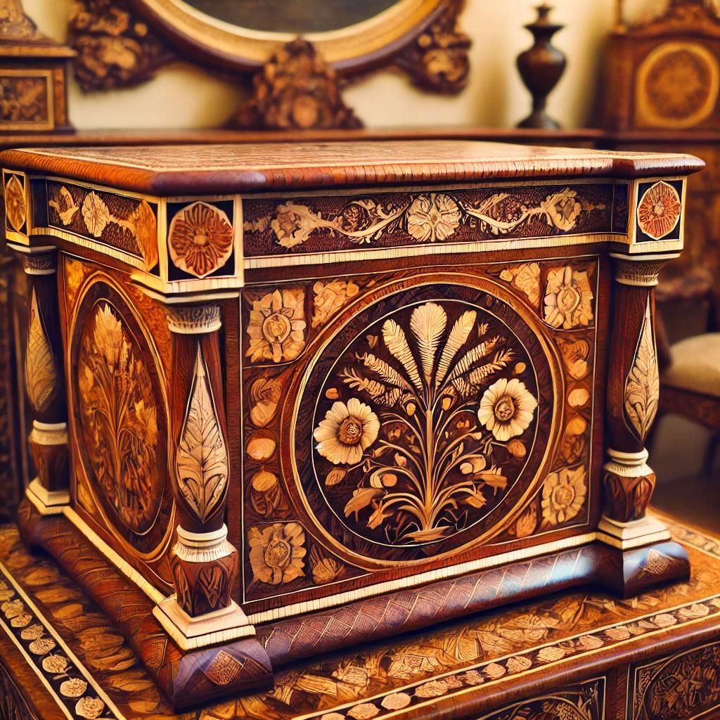 アンティーク家具に使われる象嵌細工（マーケットリー）とは