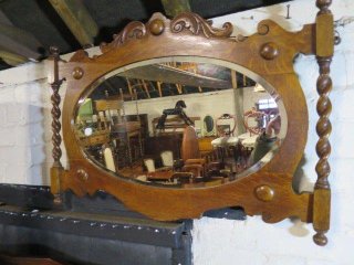 mr-11　1890年代 イギリス製 アンティーク　ヴィクトリアン　ブラス　ウォールミラー　壁掛け鏡