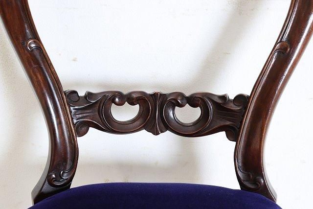 英国アンティーク家具 | ビクトリアン バルーンバックチェア 6脚セット