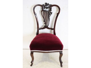 sc-16　1880年代 イギリス製 アンティーク　ビクトリア王朝時代　マホガニー　ナーシングチェア　椅子　いす　イス