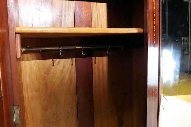 英国アンティーク◆オーバル姿見付きワードローブ イギリス ビンテージ家具 姿見まで備わったラージサイズワードローブ イギリス