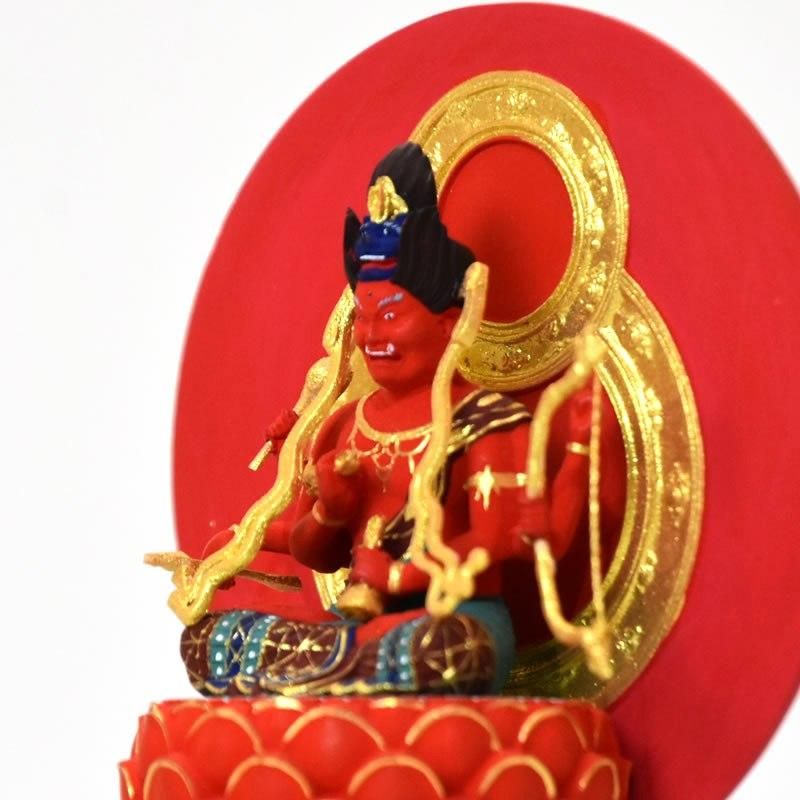 小仏】柘植愛染明王 極彩色 総高11.6cm