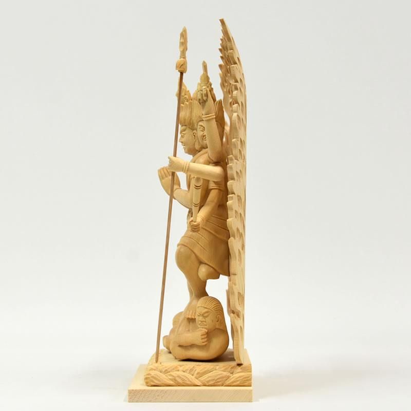 総ケヤキ材　仏教工芸品　木彫仏像　最高級品　仏師手仕上げ品　大元帥明王立像 総ケヤキ材 仏教工芸品 木彫仏像 最高級品 仏師手仕上げ品
