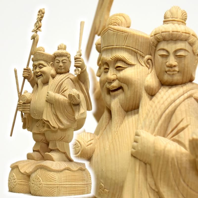 ⭐︎我知日　大黒柱　小　3点セット⭐︎ 楽天市場】檜彫り 豊臣秀吉の三面大黒天 ＜小＞ : 仏像・掛軸の三宝堂