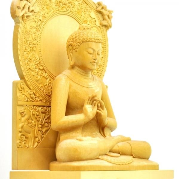 如来像　如来座像　木彫り　中国美術　高さ12cm　説法印　転法輪印 転法輪印仏坐像 - MIHO MUSEUM