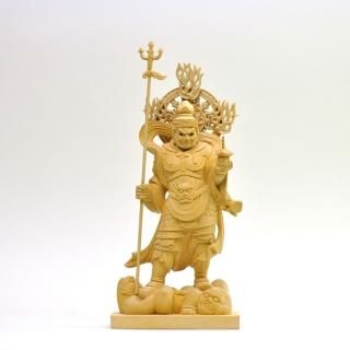 室町 江戸初期 毘沙門天 多聞天 木彫 仏像 毘沙門天（多聞天）木彫り仏像｜金運・勝運・商売繁盛の守護神