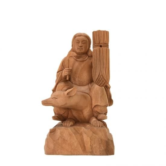 稲荷大神【最上位経王大菩薩(最上尊)】 楠木(クスノキ) 坐3.0寸 総高22.5cm