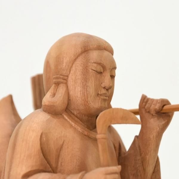 稲荷大神【最上位経王大菩薩(最上尊)】 楠木(クスノキ) 坐3.0寸 総高22.5cm