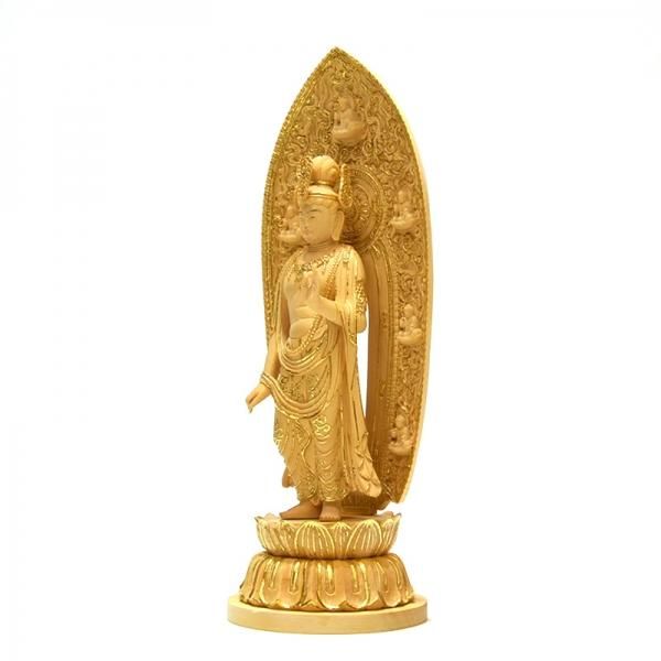 桧木薬師寺形薬師三尊像 切金 本尊坐3.0寸 脇仏立4.5寸