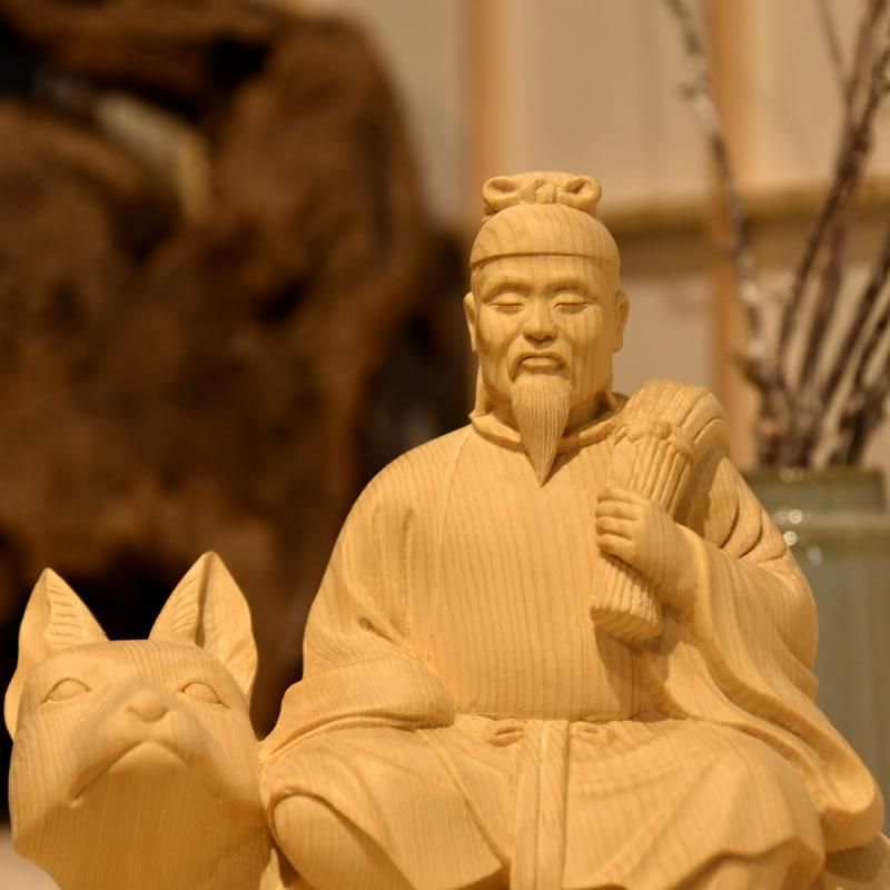 桧木【稲荷神】 「宇迦之御魂神（うかのみたまかみ）」 本体高さ