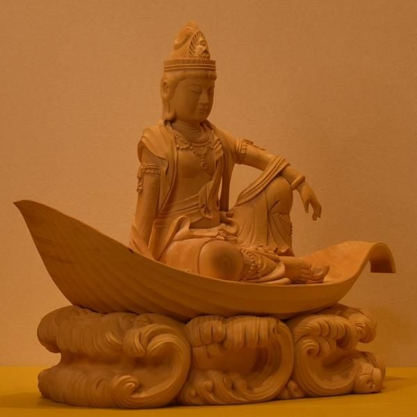 受注製作】桧木一葉観音菩薩幅50cm