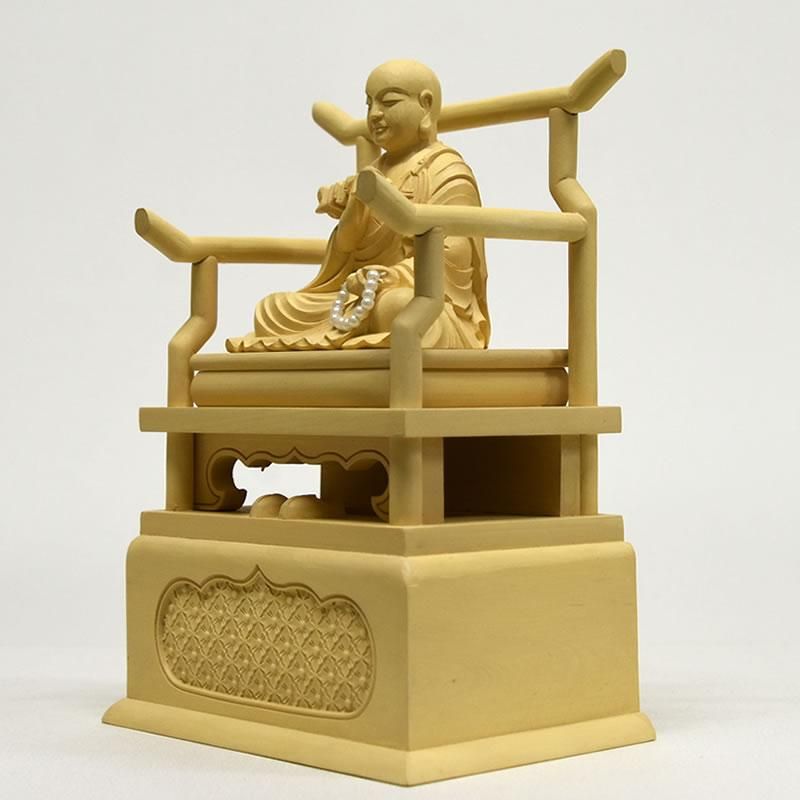 弘法大師（空海） 柘植 坐2.0寸