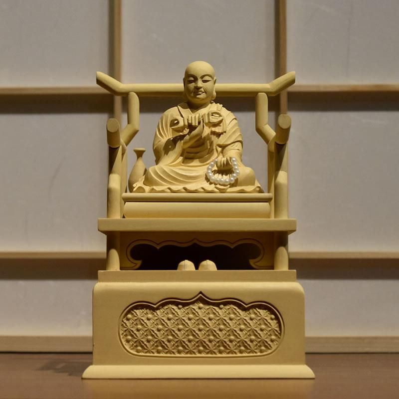 弘法大師（空海） 柘植 坐2.0寸