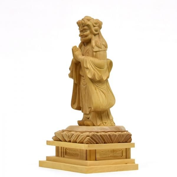 柘植【中山鬼子母神立像】 立5.0寸 総高約23cm 【日蓮宗】脇仏