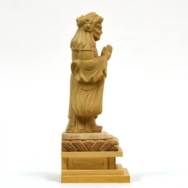 柘植【中山鬼子母神立像】 立5.0寸 総高約23cm 【日蓮宗】脇仏