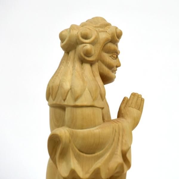 柘植【中山鬼子母神立像】 立5.0寸 総高約23cm 【日蓮宗】脇仏