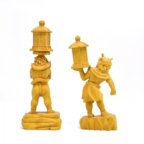 柘植興福寺形【天燈鬼・龍燈鬼立像】 総高約18cm