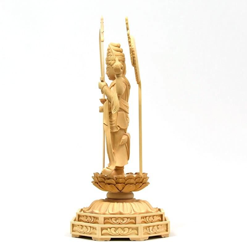桧木【六字明王立像（六字尊・六字天）】 立6.0寸 総高37.5cm
