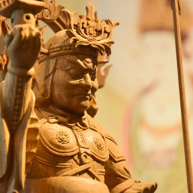 欅　毘沙門天　20ｃｍ #067 欅東寺（教王護国寺）形毘沙門天（多聞天）像 総高48㎝