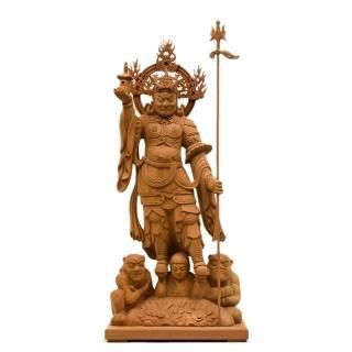 室町 江戸初期 毘沙門天 多聞天 木彫 仏像 毘沙門天（多聞天）木彫り仏像｜金運・勝運・商売繁盛の守護神