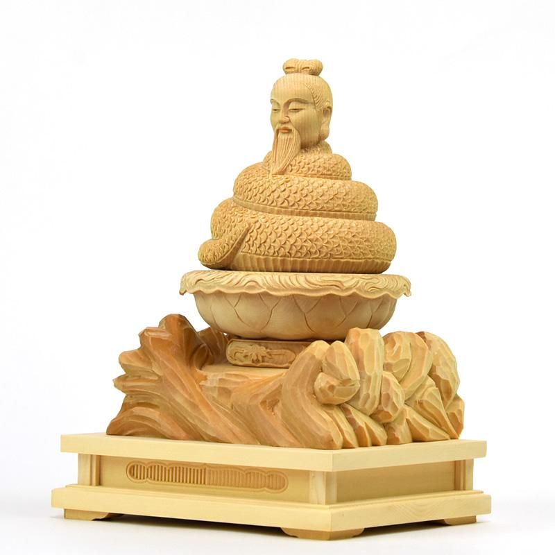 桧木【宇賀神（うがじん、うかのかみ）】 総高20cm