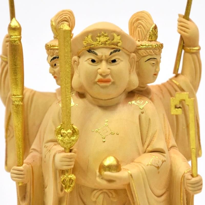 小仏】柘植三面出世大黒天 金泥仕様 比叡山形三面大黒天