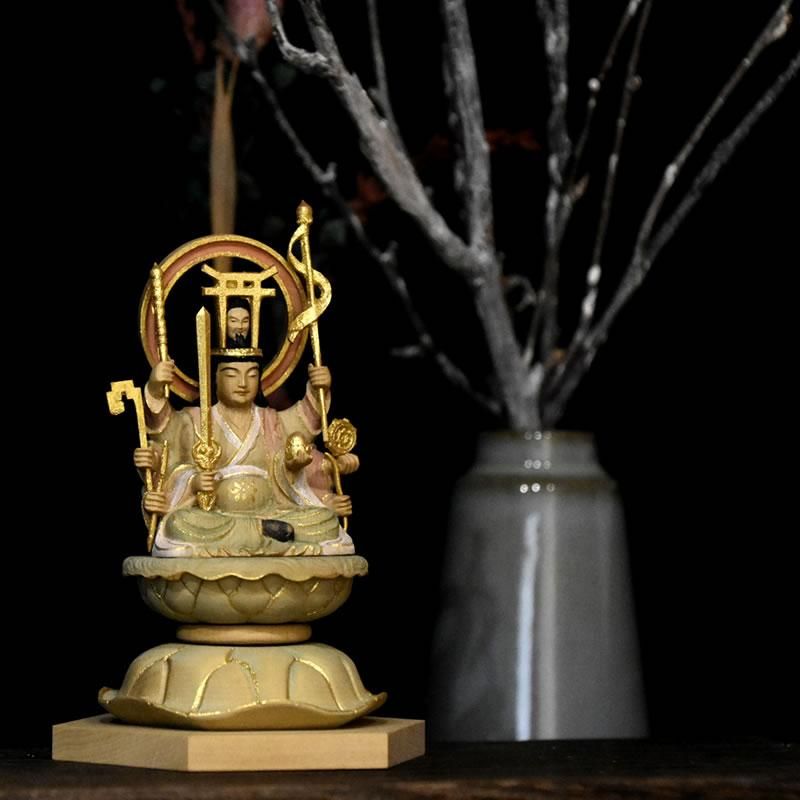 小仏】柘植宇賀八臂弁財天（弁才天） 淡彩色