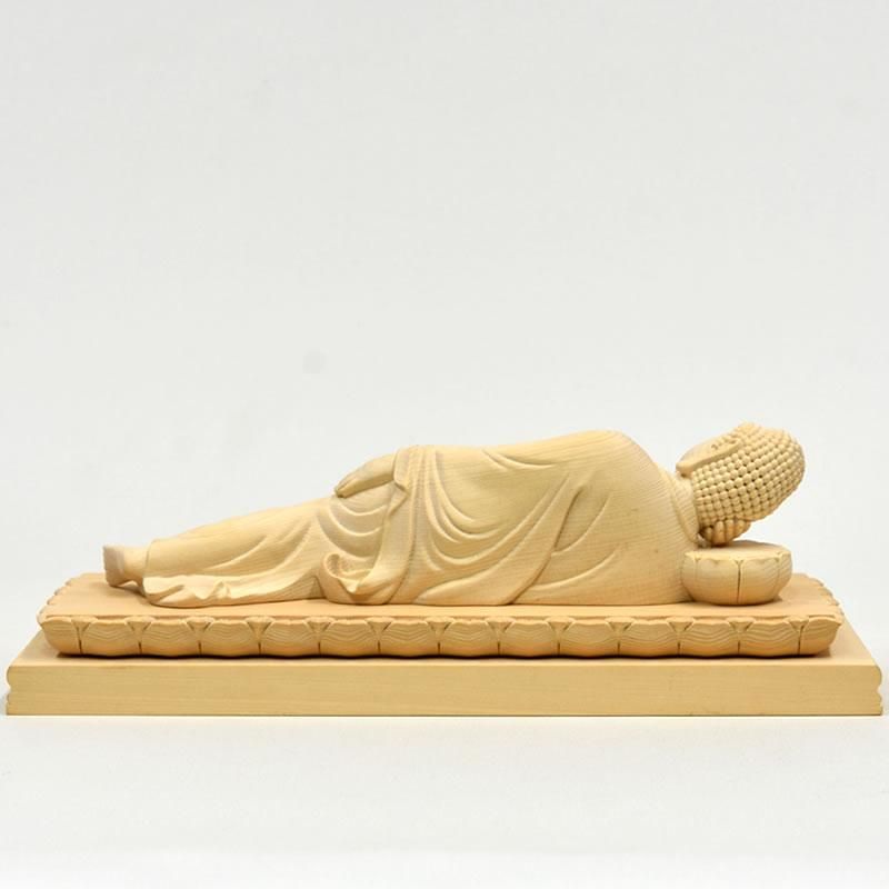 仏像　釈迦如来　涅槃　ねはん　仏具　開運　置物　木製 kaiu-art_sknhzh70