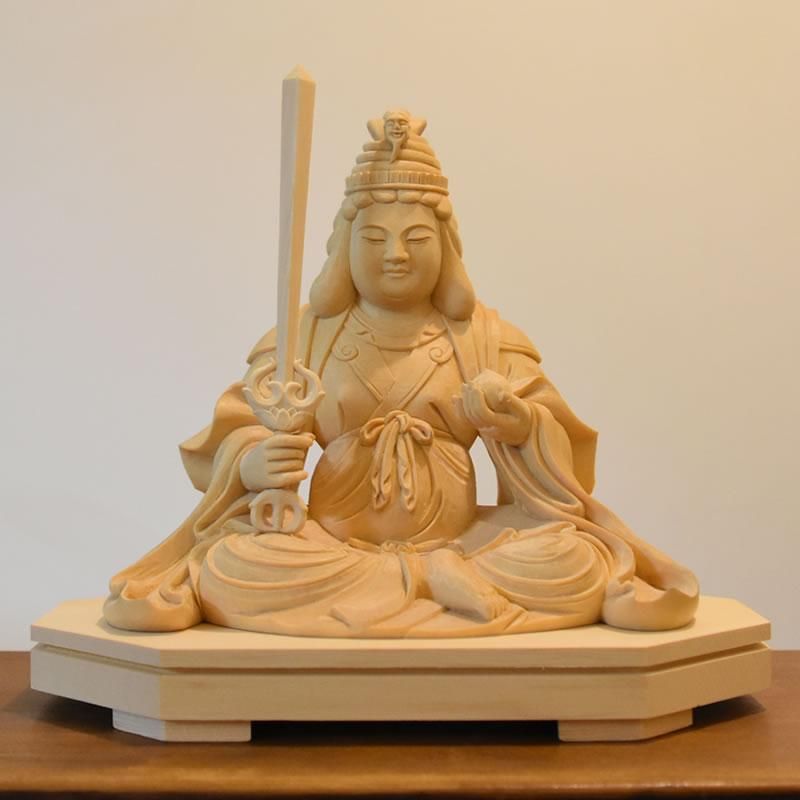 上彫宇賀弁財天（弁才天）座像 桧木坐4.0寸