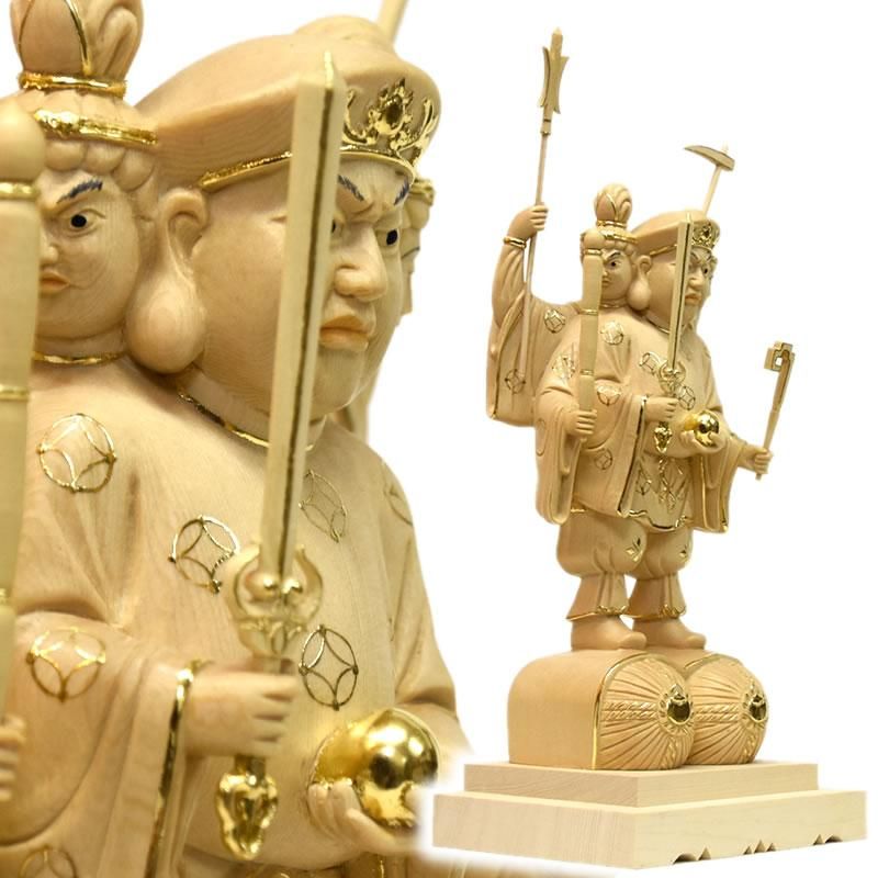 開運出世【三面大黒天像】現世利益　仏像　神像 開眼法要済み・三面大黒天・国産仏像・開運招福・出世仏・銅製