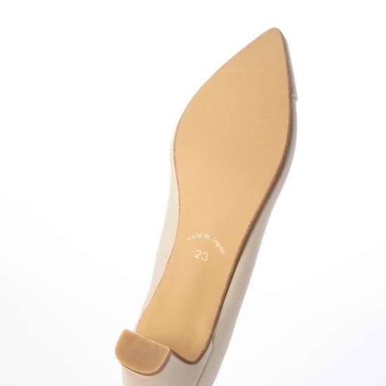 GIORGIO ARMANI パンプス ベージュx茶(パイソン) 4105024O0041 切り返しデザインポインテッドトゥパンプス (アイボリー