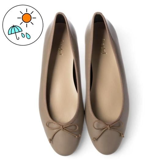 レインエッグトゥバレエシューズ | グレージュ- jupery:ジュペリー