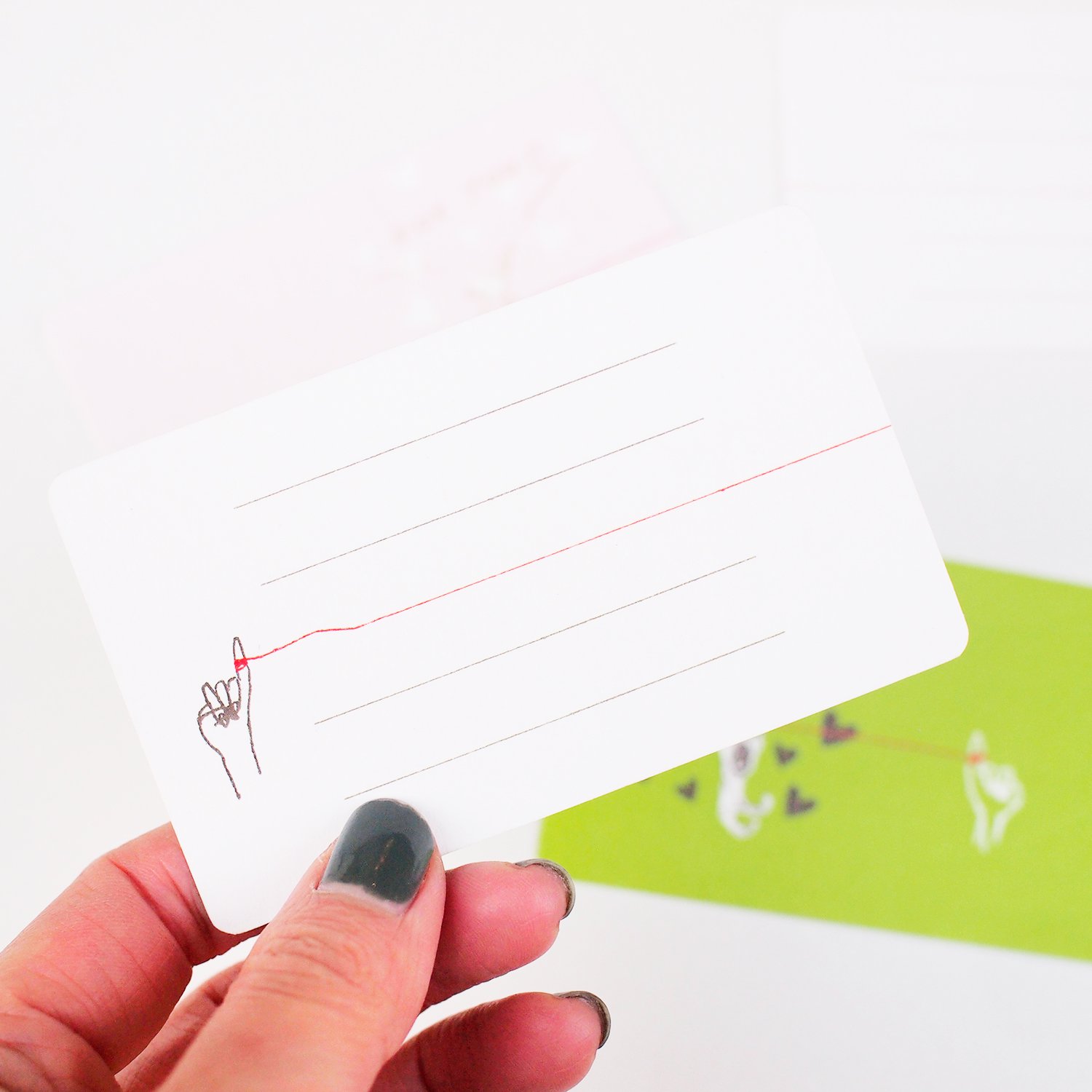 赤い糸の名刺カード ２枚セット Paper Message オンラインショップ
