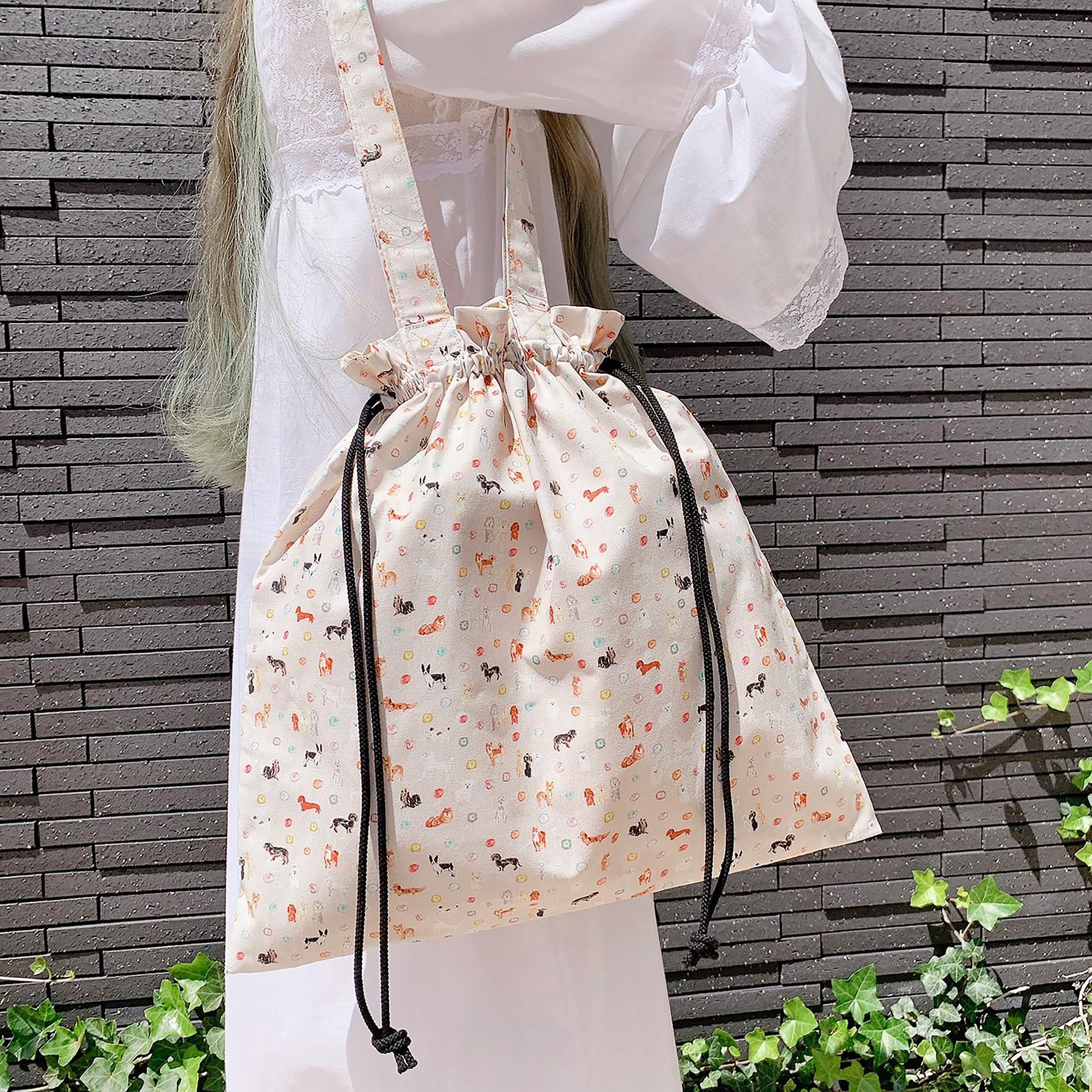 布フェアvol.3】巾着トートバッグ - Papermessaage