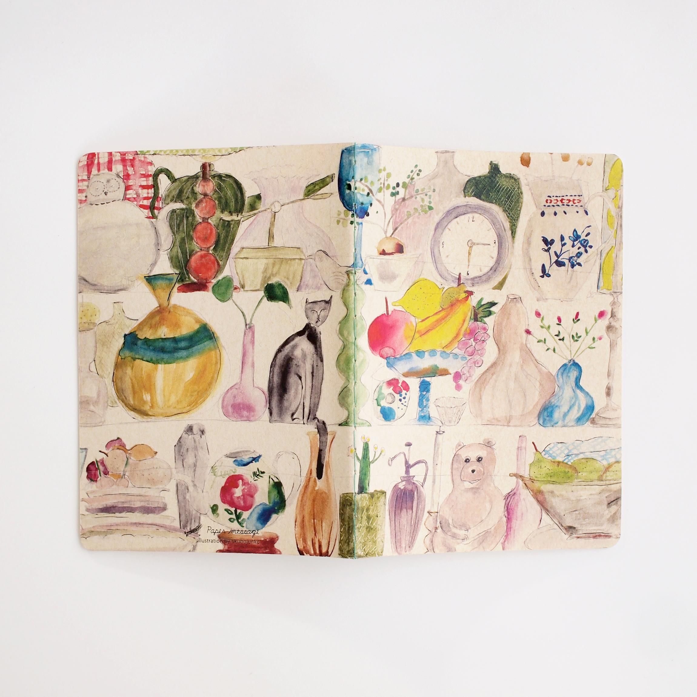 A6糸綴じノート「花瓶の棚」 - Papermessaage