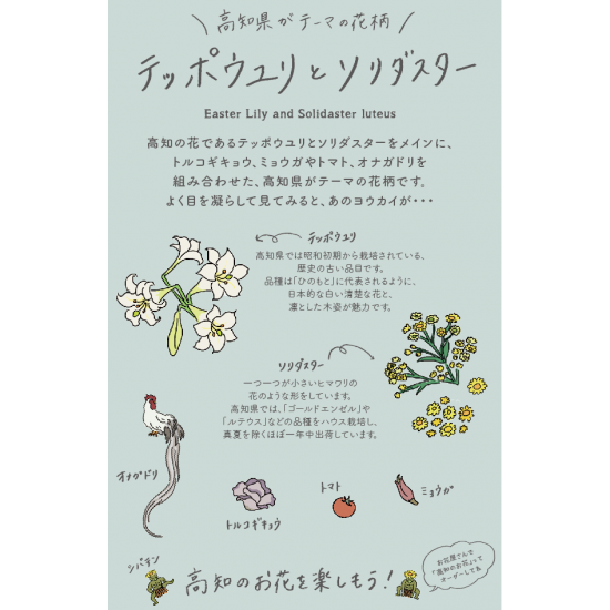 ポストカード テッポウユリとソリダスター 茶 Papermessaage ポストカード テッポウユリとソリダスター 茶 Papermessaage