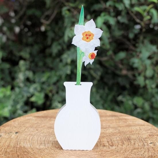 10周年一輪挿しと花瓶のセット「スイセン」 - Papermessaage