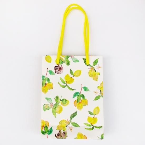 イラスト柄紙袋 レモンとなまけもの Papermessaage