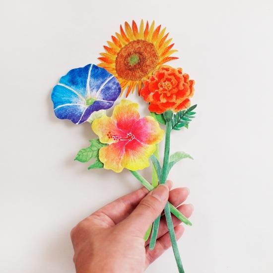 夏の花 一輪挿しのカード Papermessaage