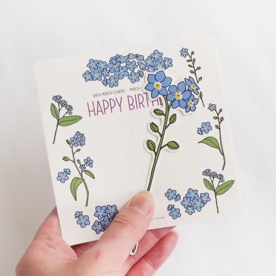 一輪挿しのカード 誕生花1月 6月 Papermessaage