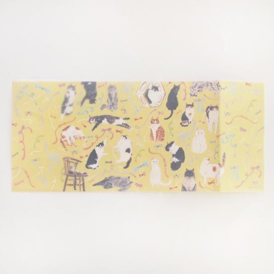 猫博vol.10 すけすけのブックカバー「リボンと猫」 - Papermessaage